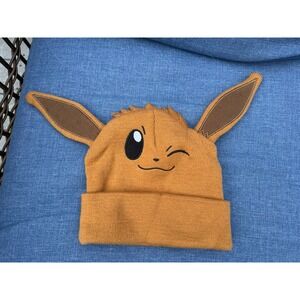 Pokemon Eevee Beanie HAt Cap One Size Brown Character